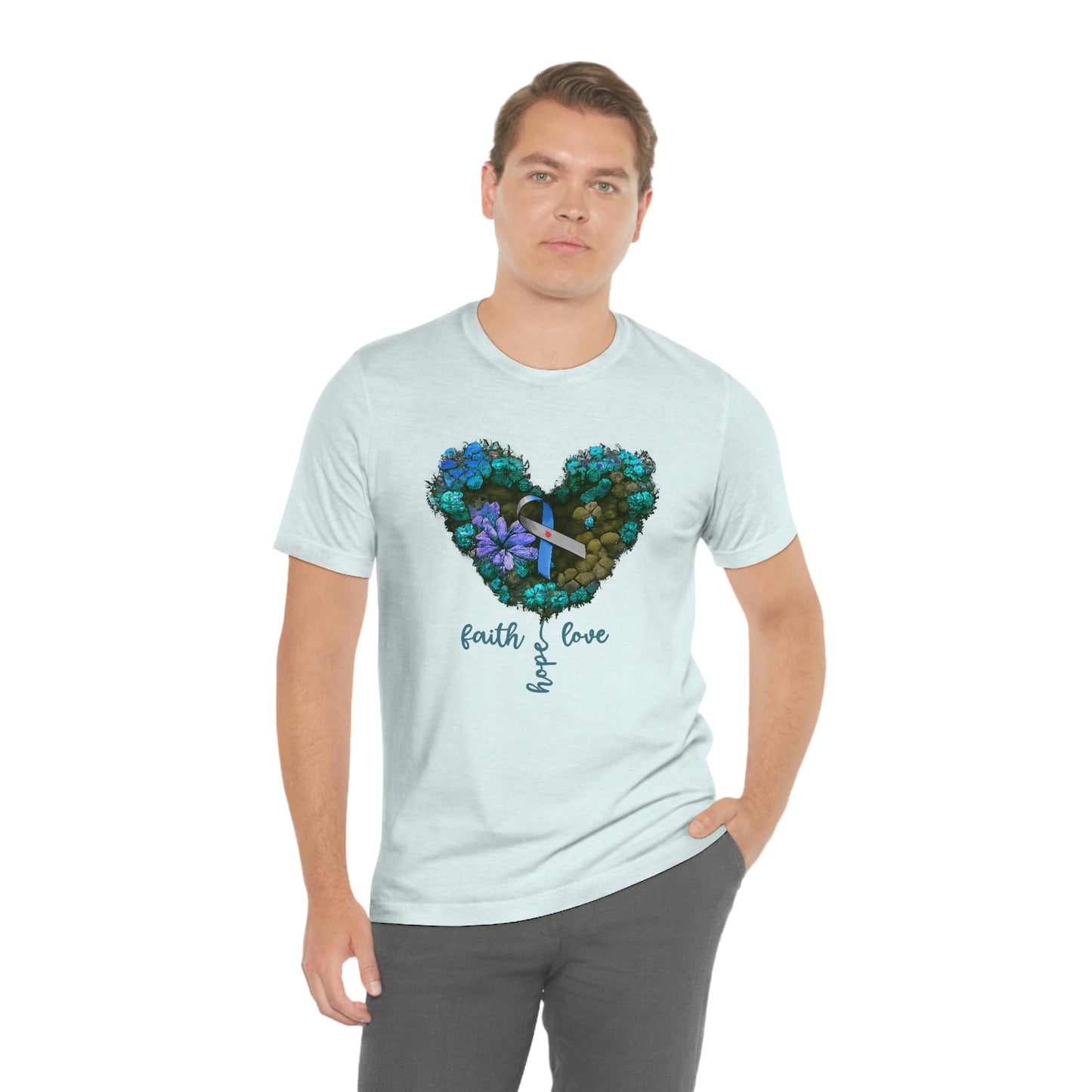 Faith Hope Love Diabetes Awareness Print Unisex Jersey Short Sleeve Tee