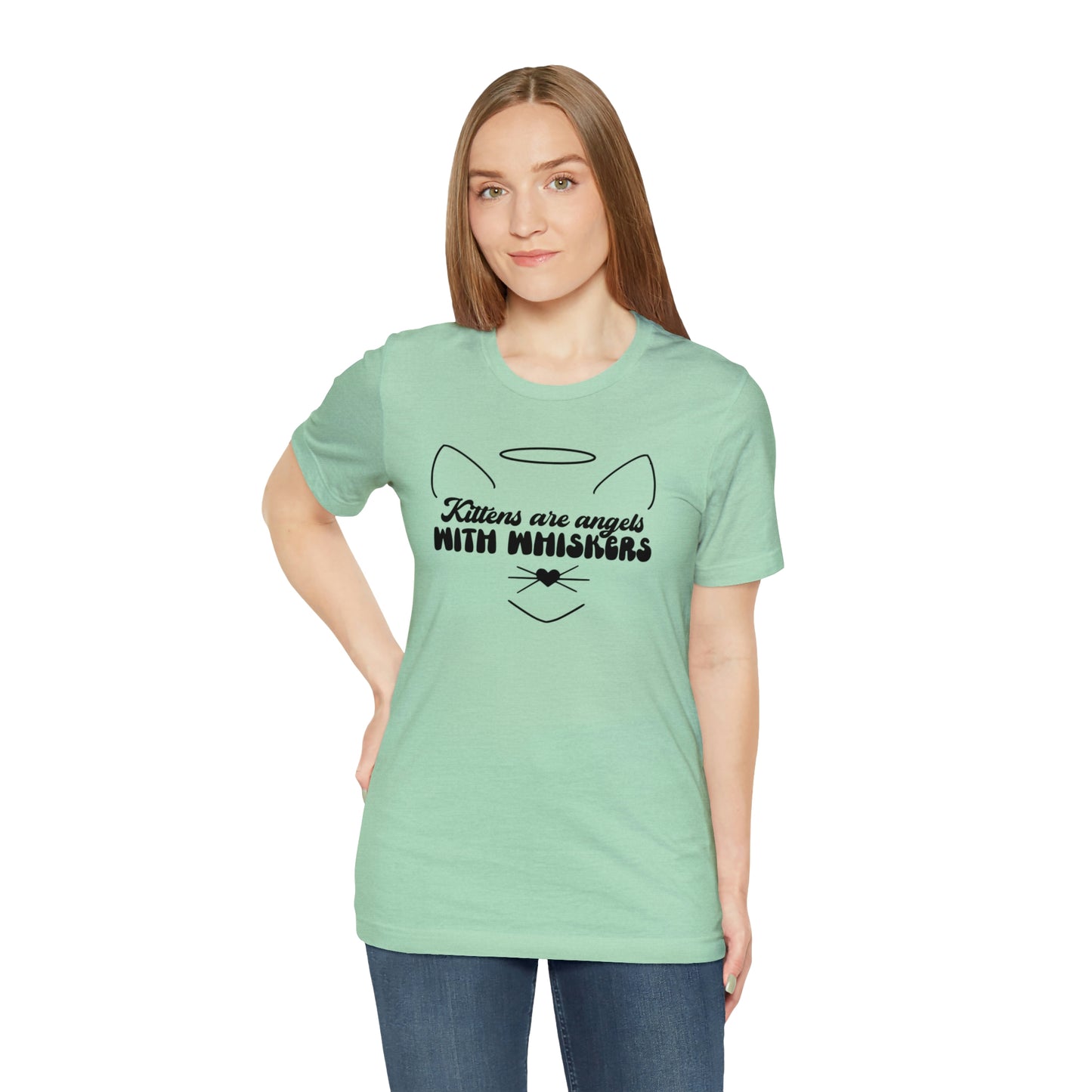 Kittens Are Angels With Whiskers Cat Short Sleeve T-shirt