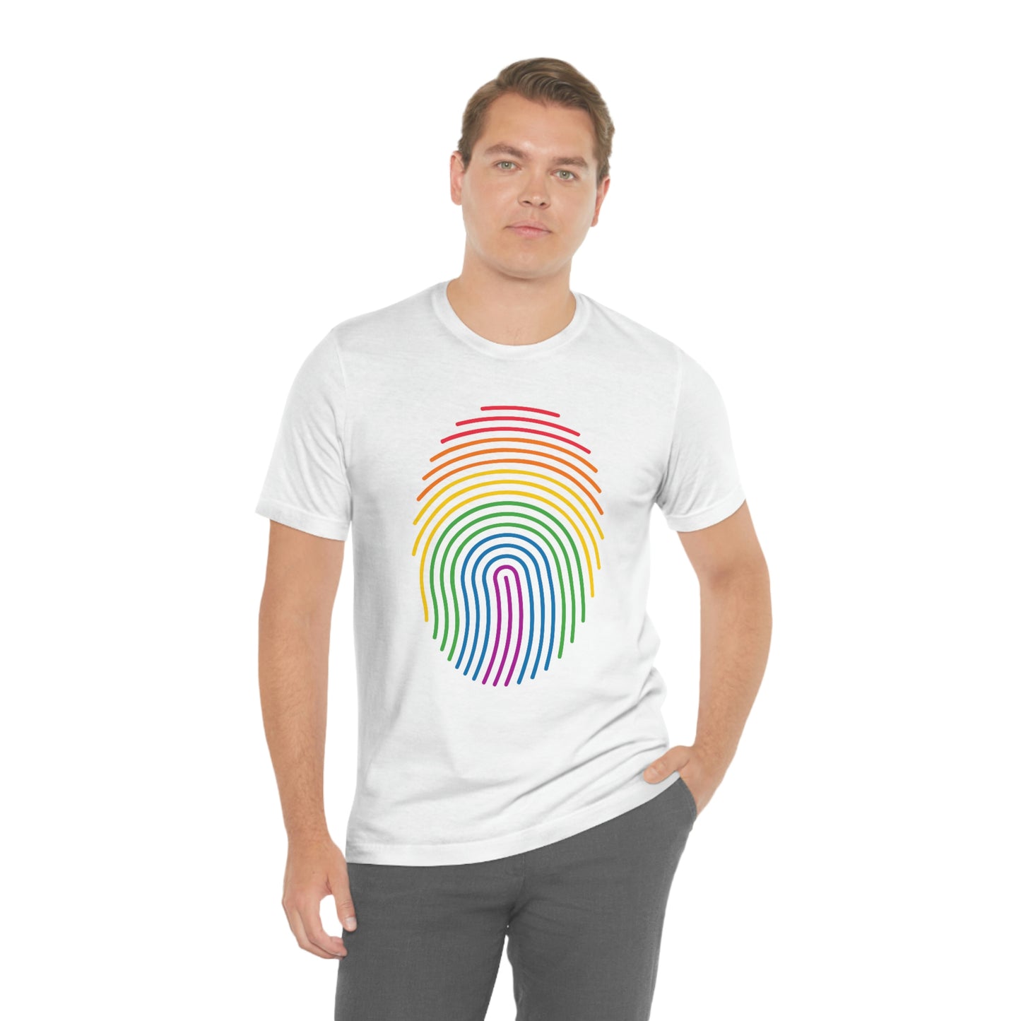 Fingerprint LGBTQIA Print Unisex Jersey Short Sleeve Tee