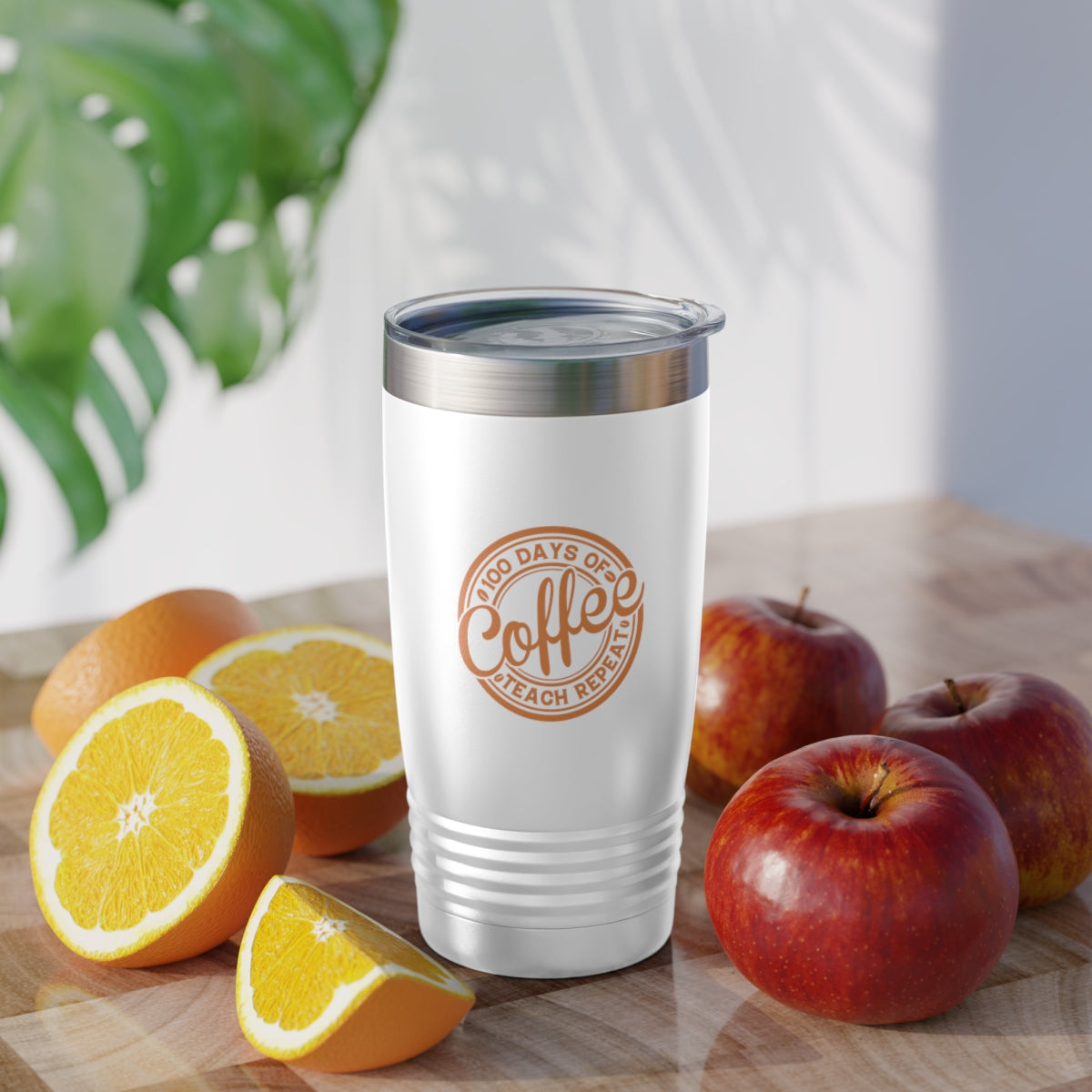 100 Days of Coffee Teach Repeat 20 oz tumbler