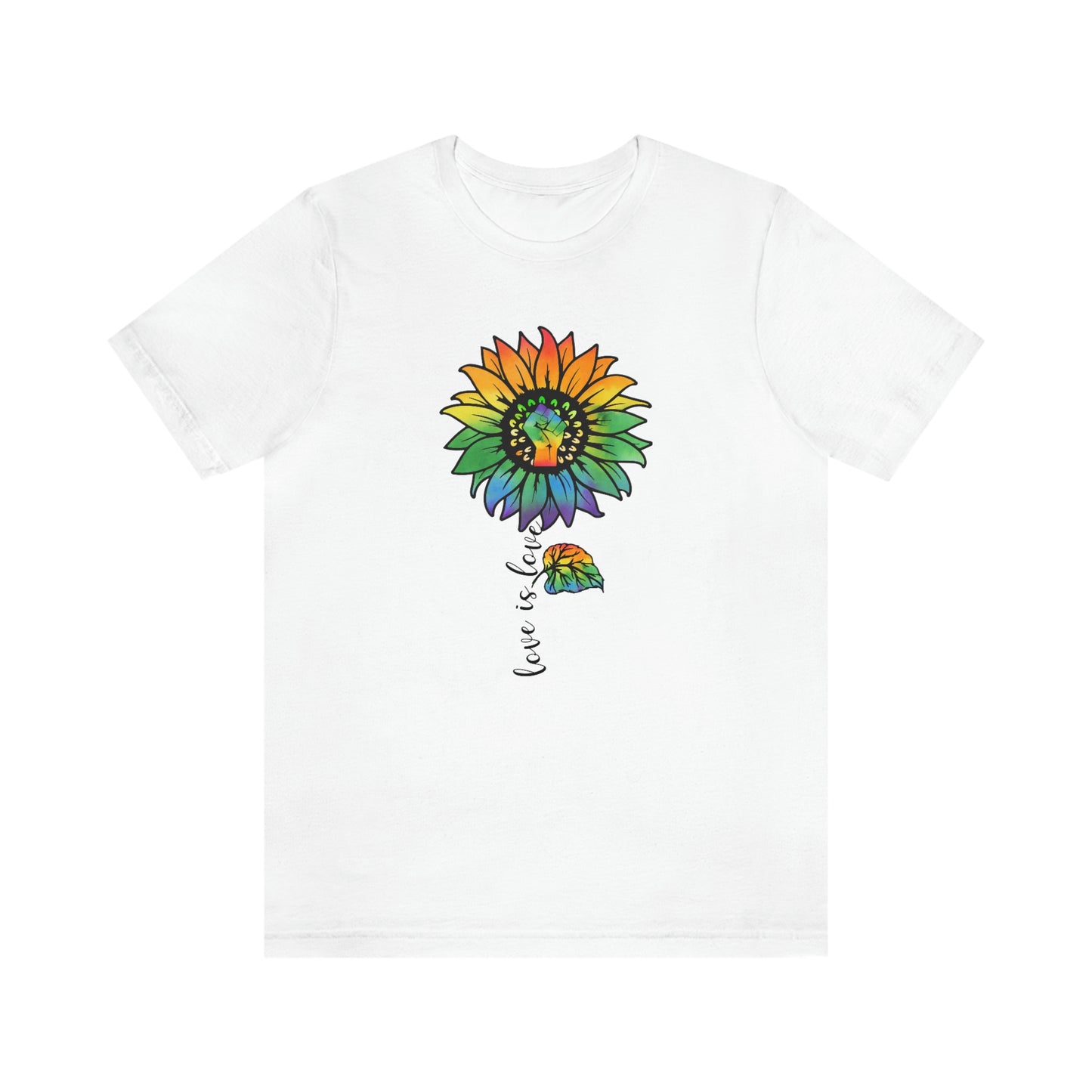 Love is Love Sunflower LGBTQIA Print Unisex Jersey Short Sleeve Tee
