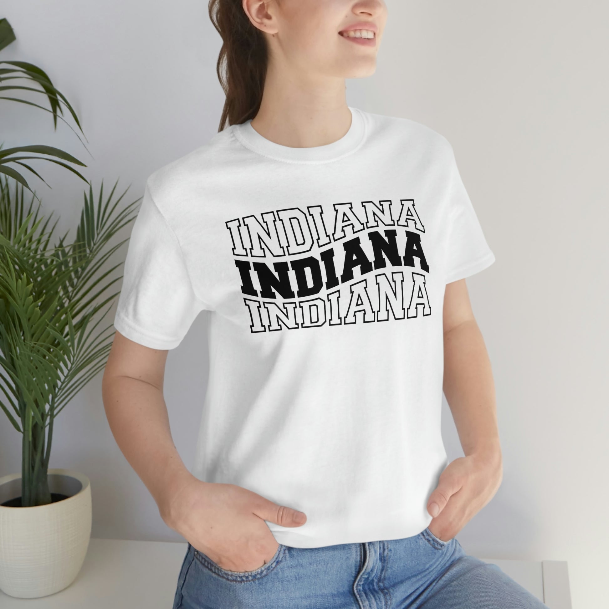 Indiana Varsity Letters Wavy Short Sleeve T-shirt