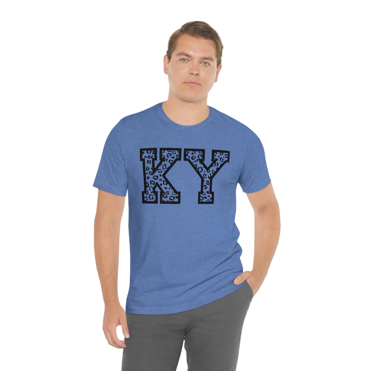 Kentucky KY Leopard Print Letters Short Sleeve T-shirt