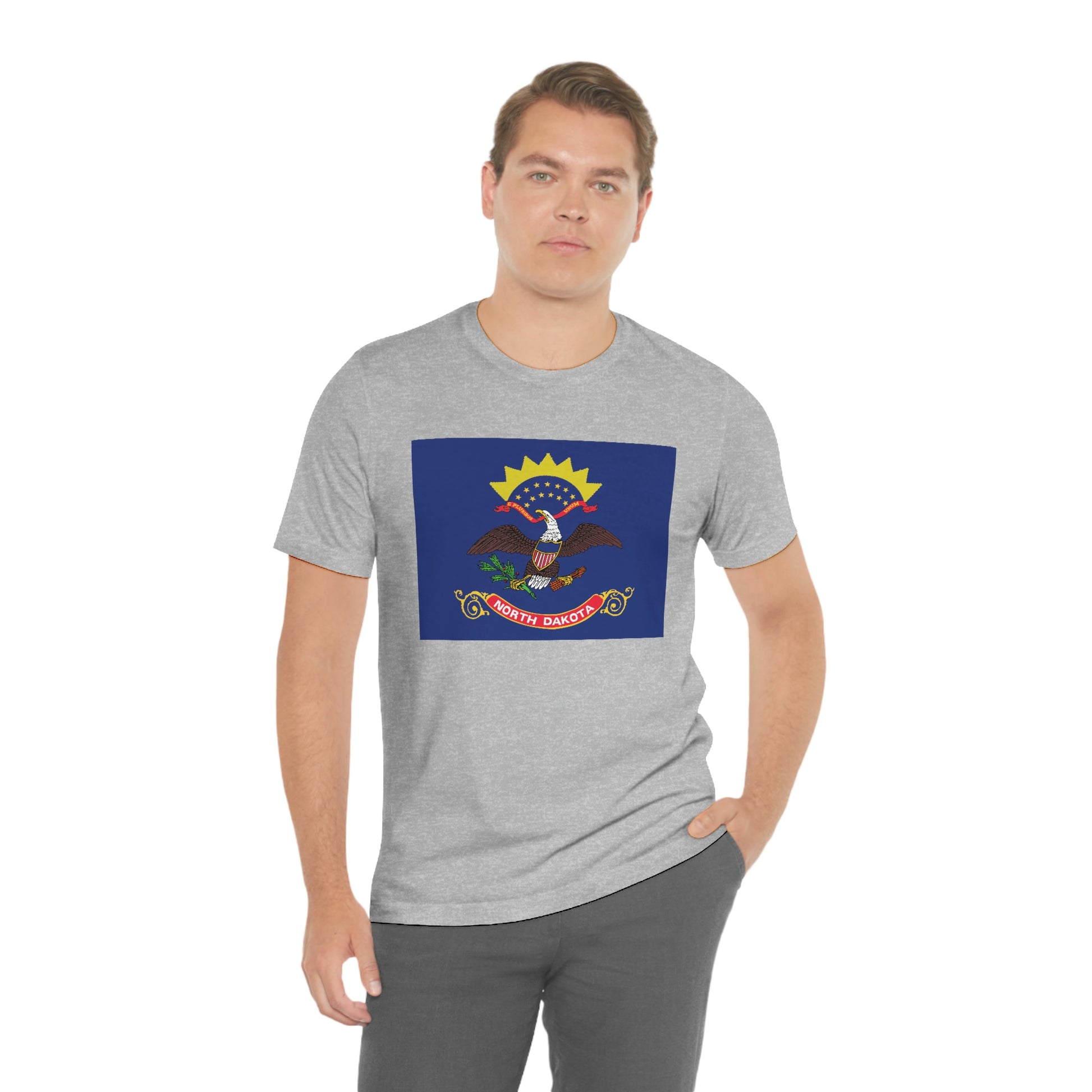 North Dakota Flag Unisex Jersey Short Sleeve Tee Tshirt T-shirt