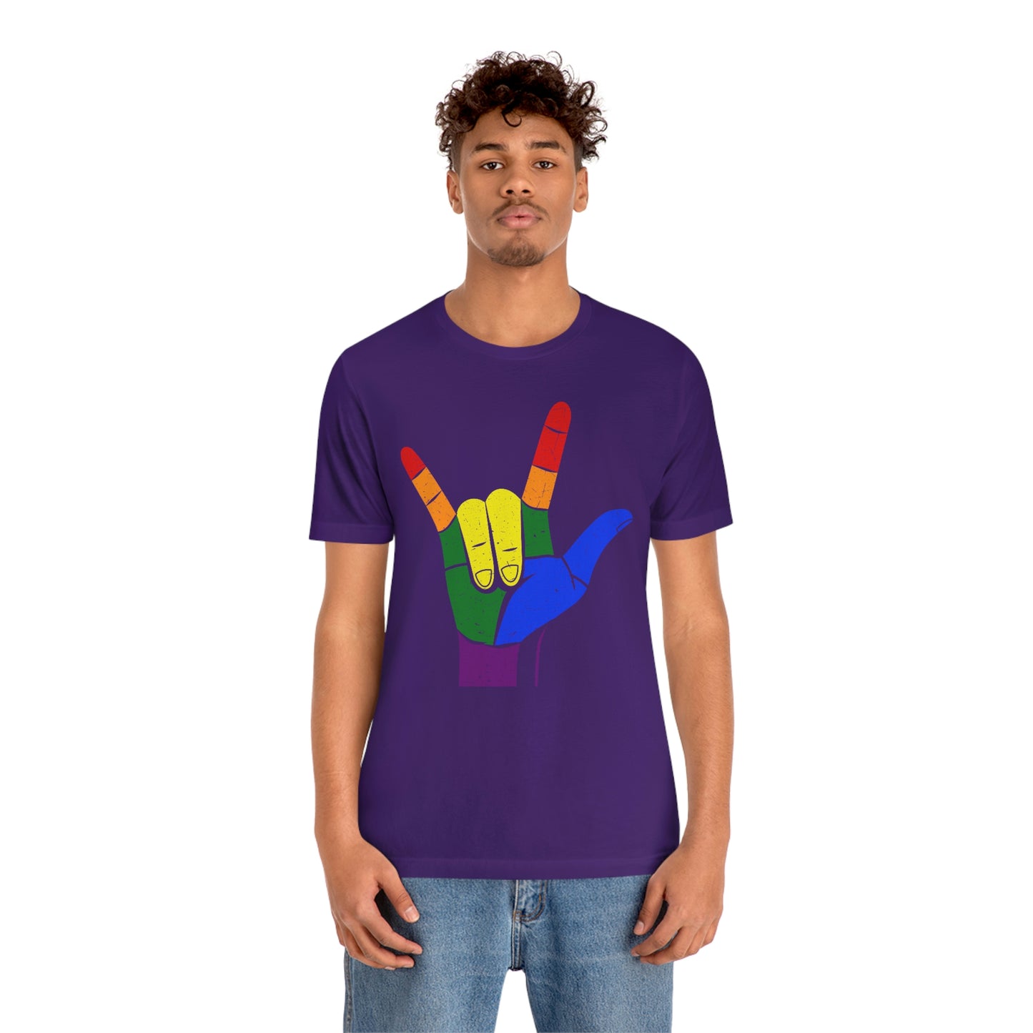 Hand Rainbow LGBTQIA Unisex Jersey Short Sleeve Tee