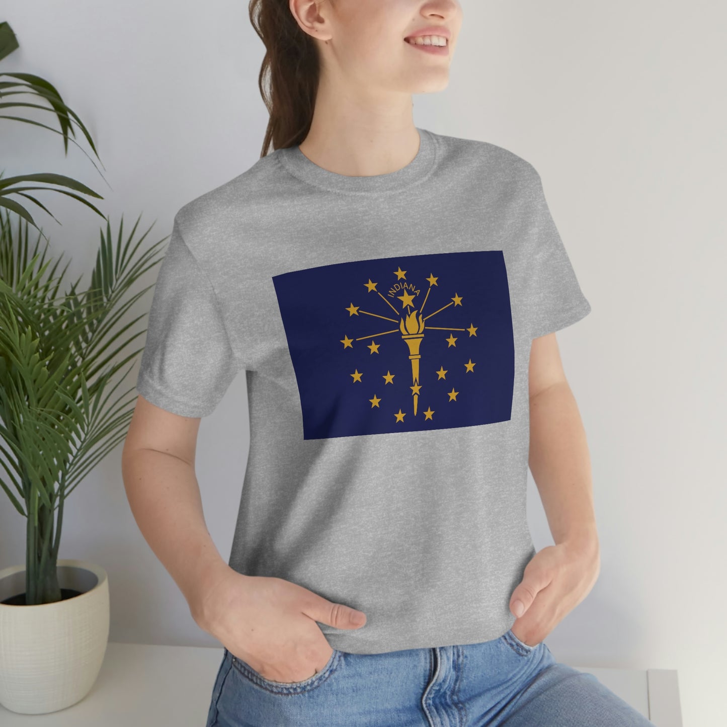 Indiana Flag Unisex Jersey Short Sleeve Tee Tshirt T-shirt