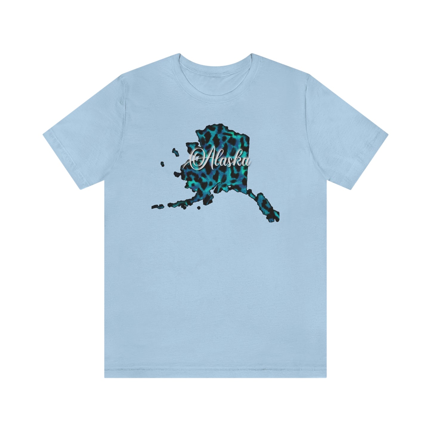 Alaska Blue Leopard Unisex Jersey Short Sleeve T-shirt