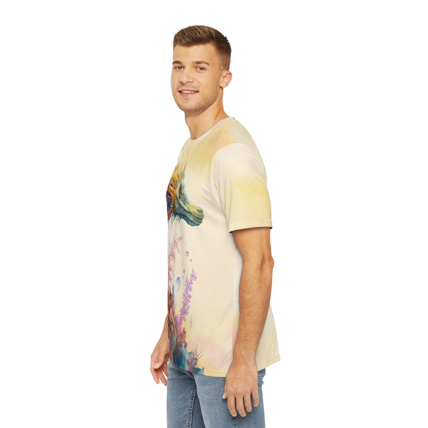 Dragon on Watercolor Background T-shirt