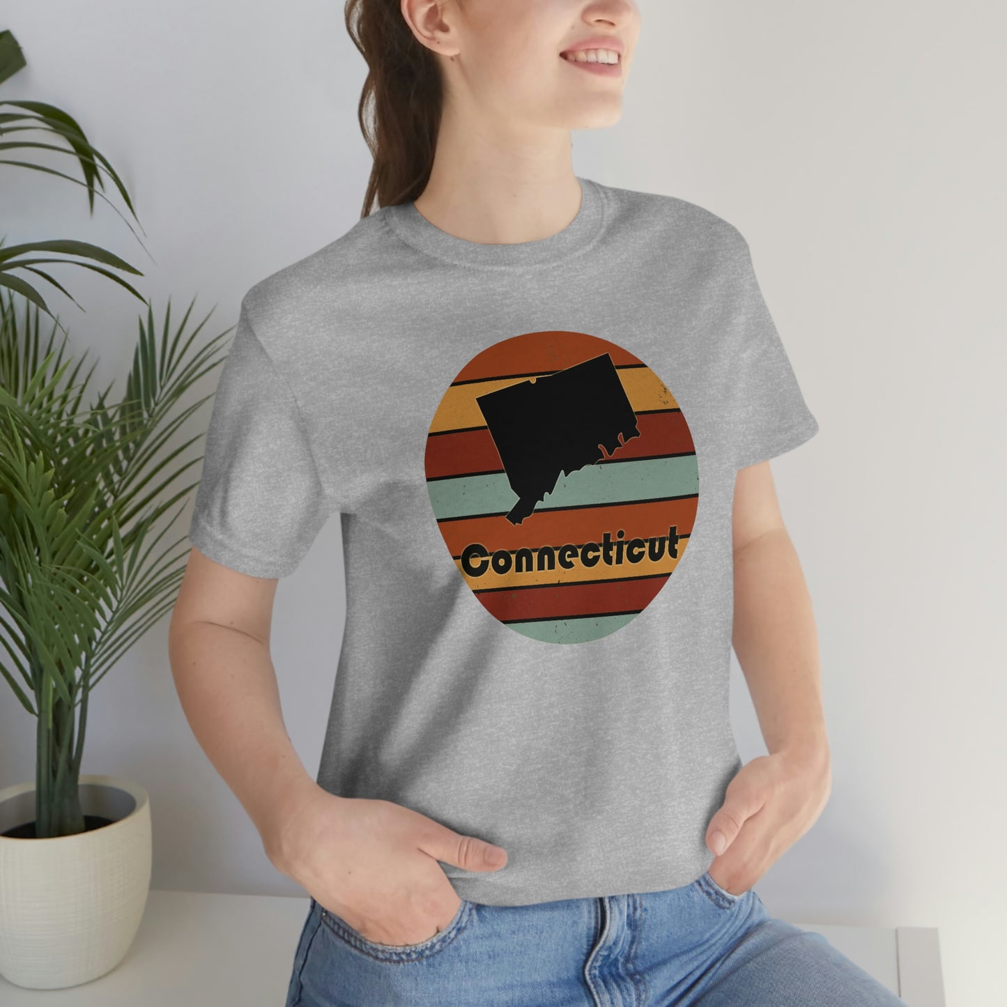 Connecticut Retro Sunset Short Sleeve T-shirt