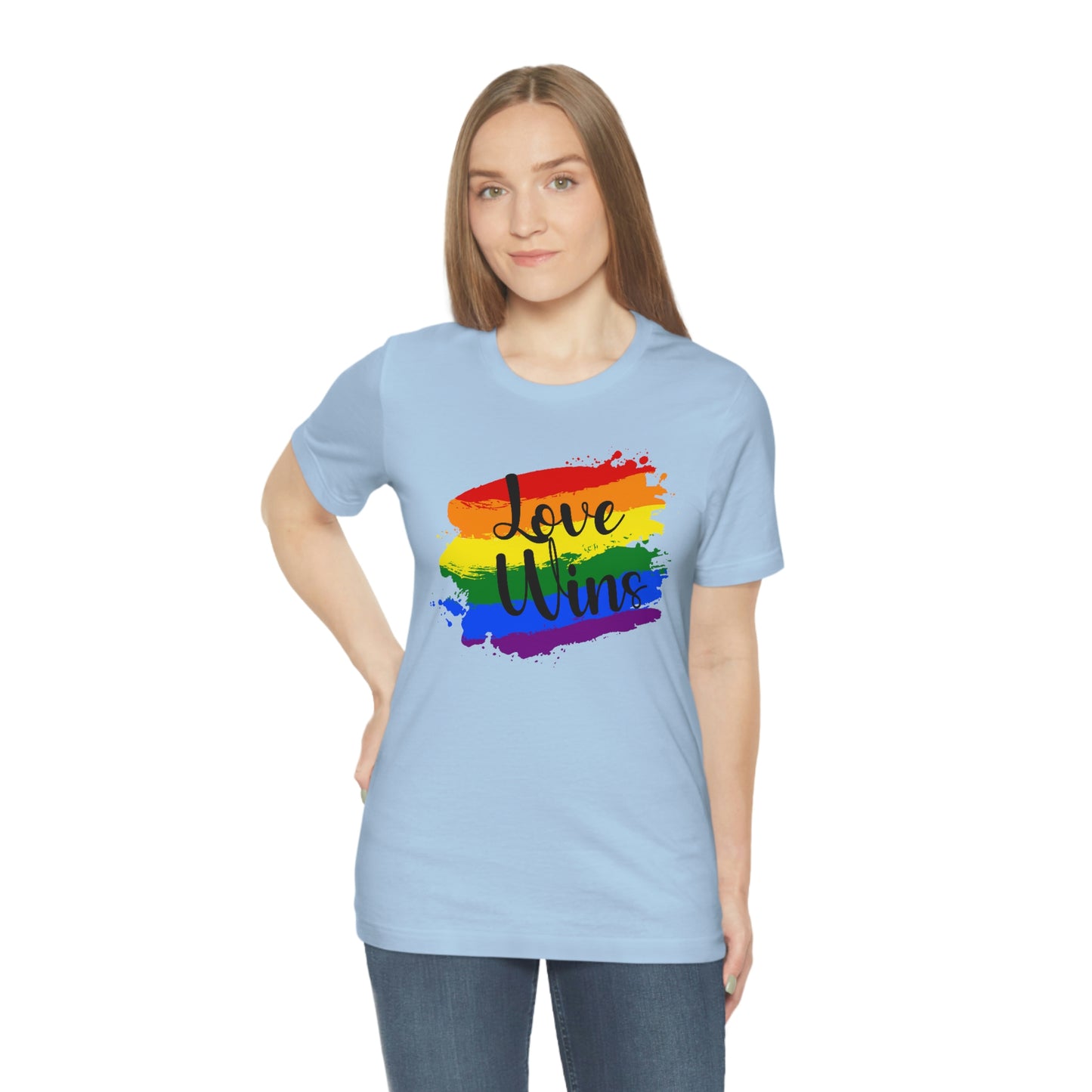 Love Wins LGBTQIA Print Unisex Jersey Short Sleeve Tee