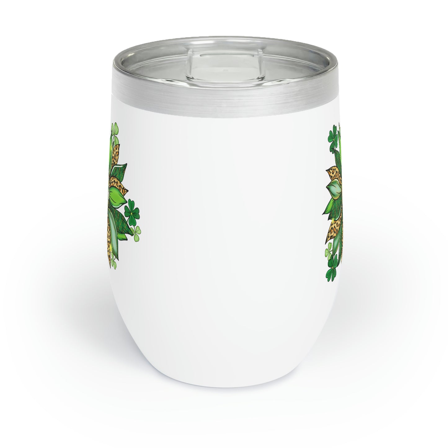 Shamrock Flower St. Patrick's Day Chill Wine Tumbler