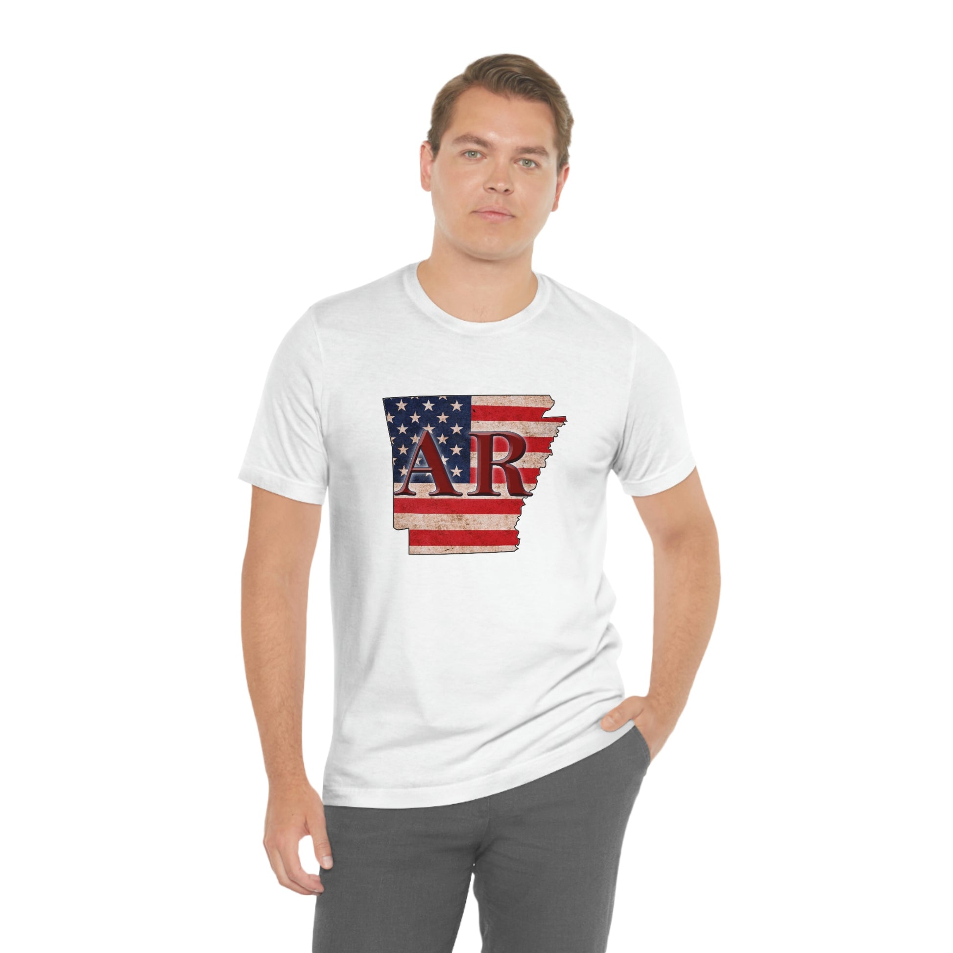 Arkansas AR US Flag Unisex Jersey Short Sleeve Tee Tshirt T-shirt