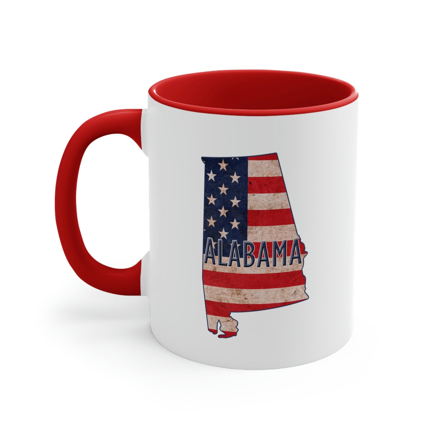 Alabama US Flag Accent Coffee Mug 11oz