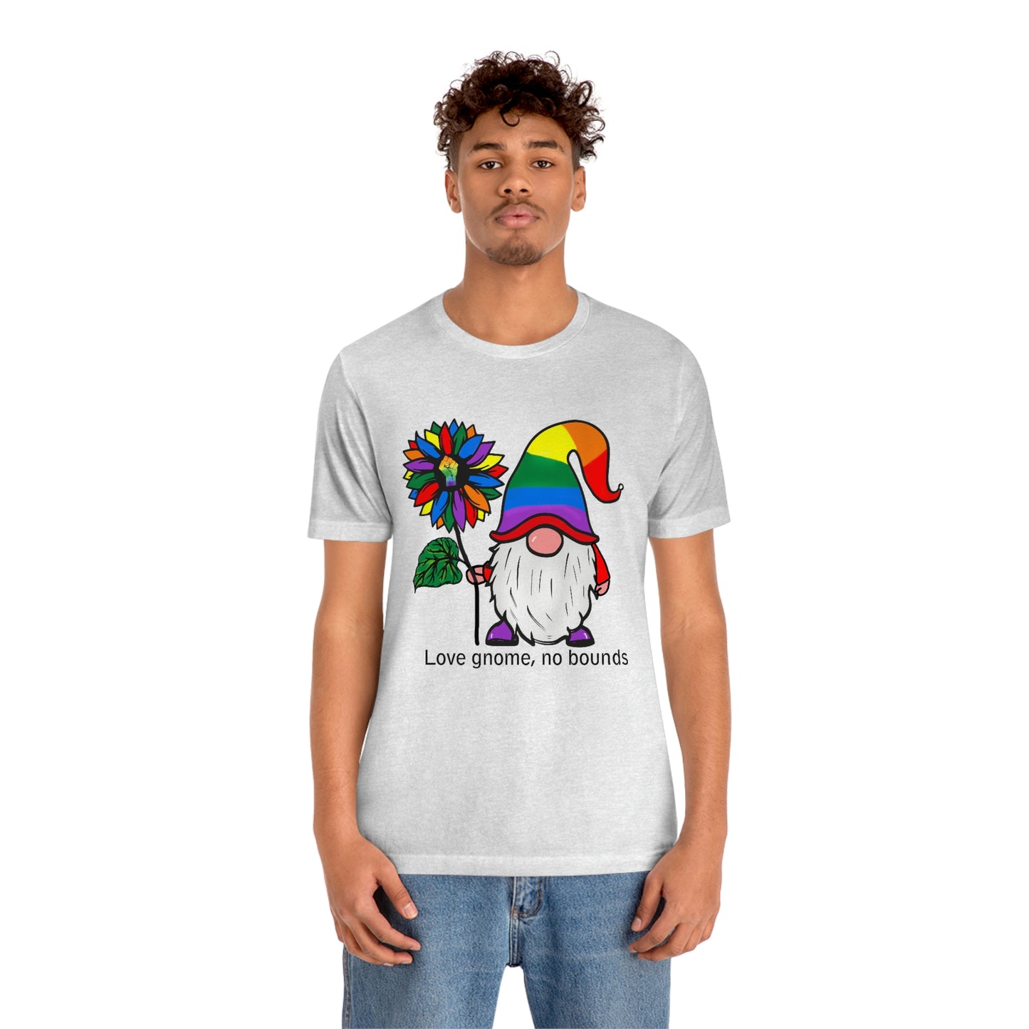 Love Gnomes No Bounds LGBTQIA Print Unisex Jersey Short Sleeve Tee