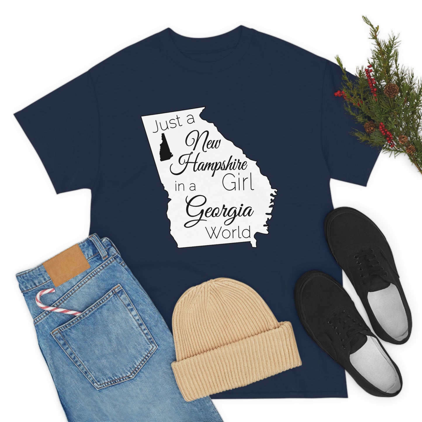 Just a New Hampshire Girl in a Georgia World Unisex Heavy Cotton Tee