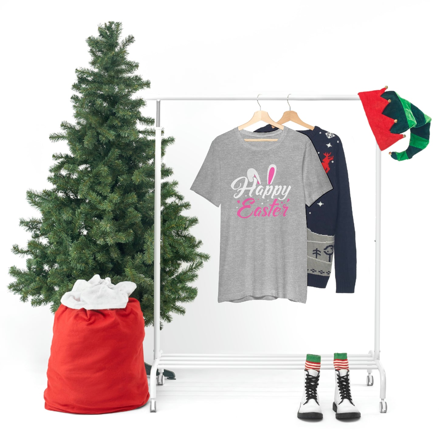 Happy Easter Bunny Ears Unisex Jersey Short Sleeve Tee
