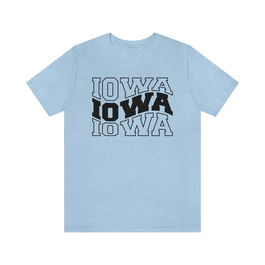 Iowa Varsity Letters Triple Wavy Short Sleeve T-shirt