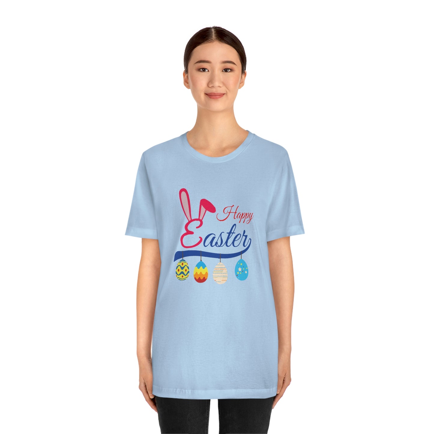 Egg Ornaments Happy Easter Unisex Jersey Short Sleeve Tee
