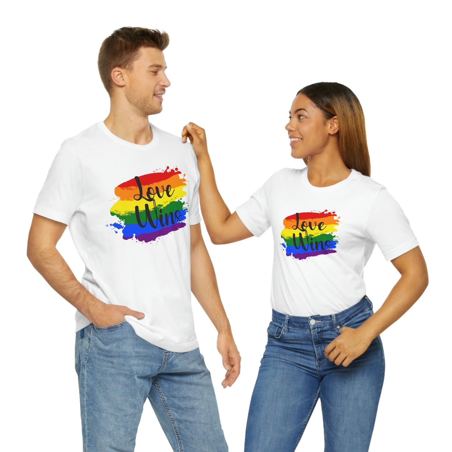 Love Wins LGBTQIA Print Unisex Jersey Short Sleeve Tee