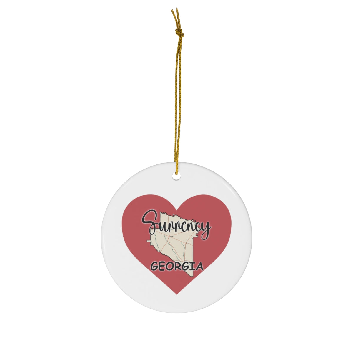 Surrency Georgia Ceramic Ornament, 1-Pack