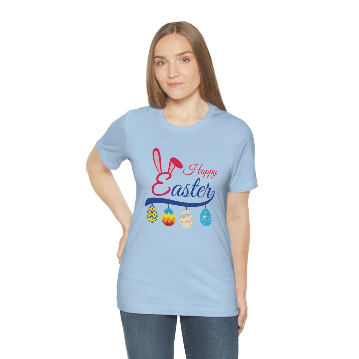 Egg Ornaments Happy Easter Unisex Jersey Short Sleeve Tee