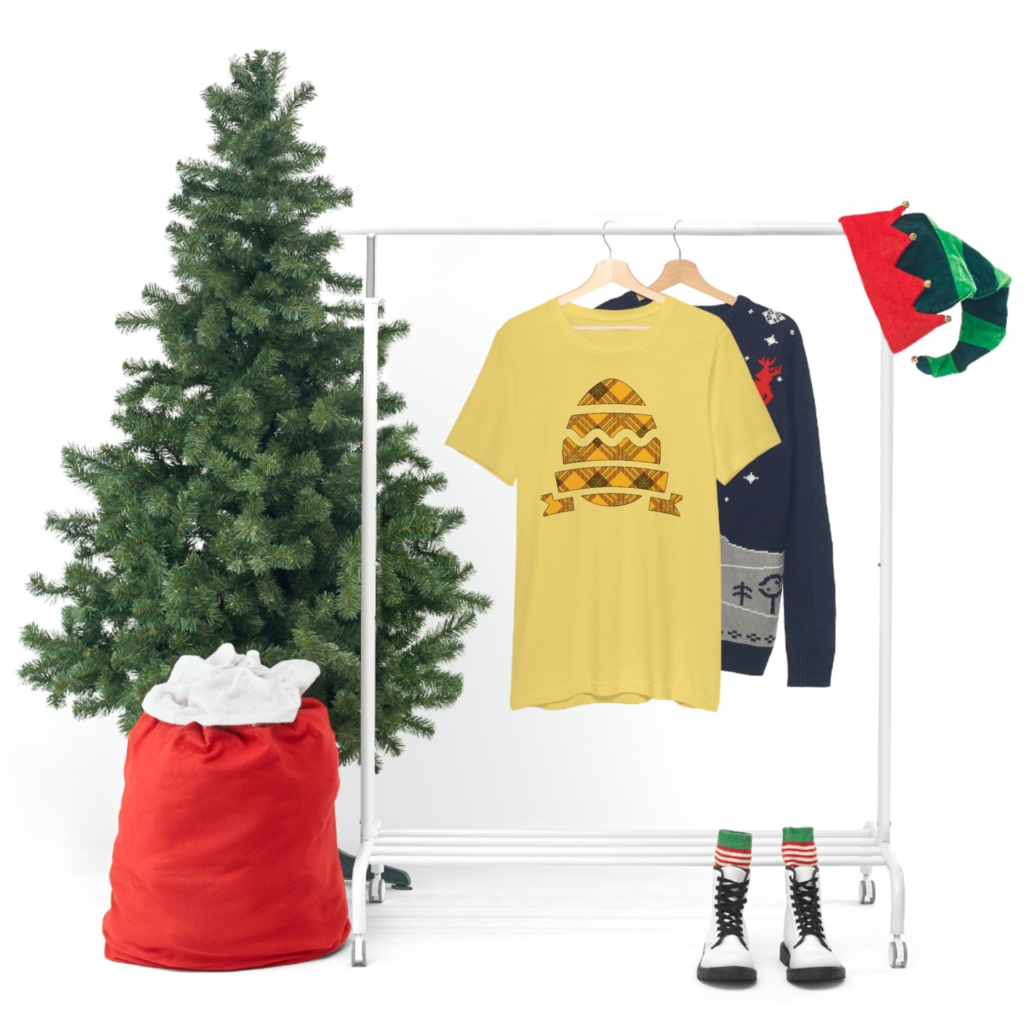 Plaid Egg Easter Spring Unisex Jersey Short Sleeve Tee
