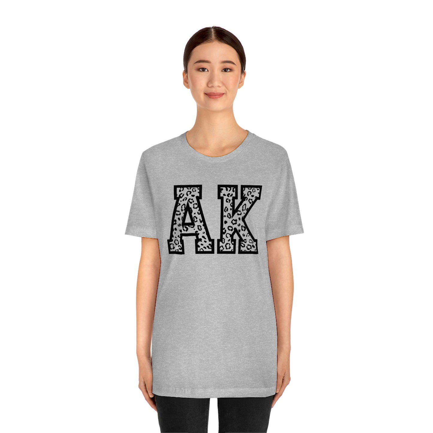 Alaska AK Leopard Print Letters Unisex Jersey Short Sleeve T-shirt