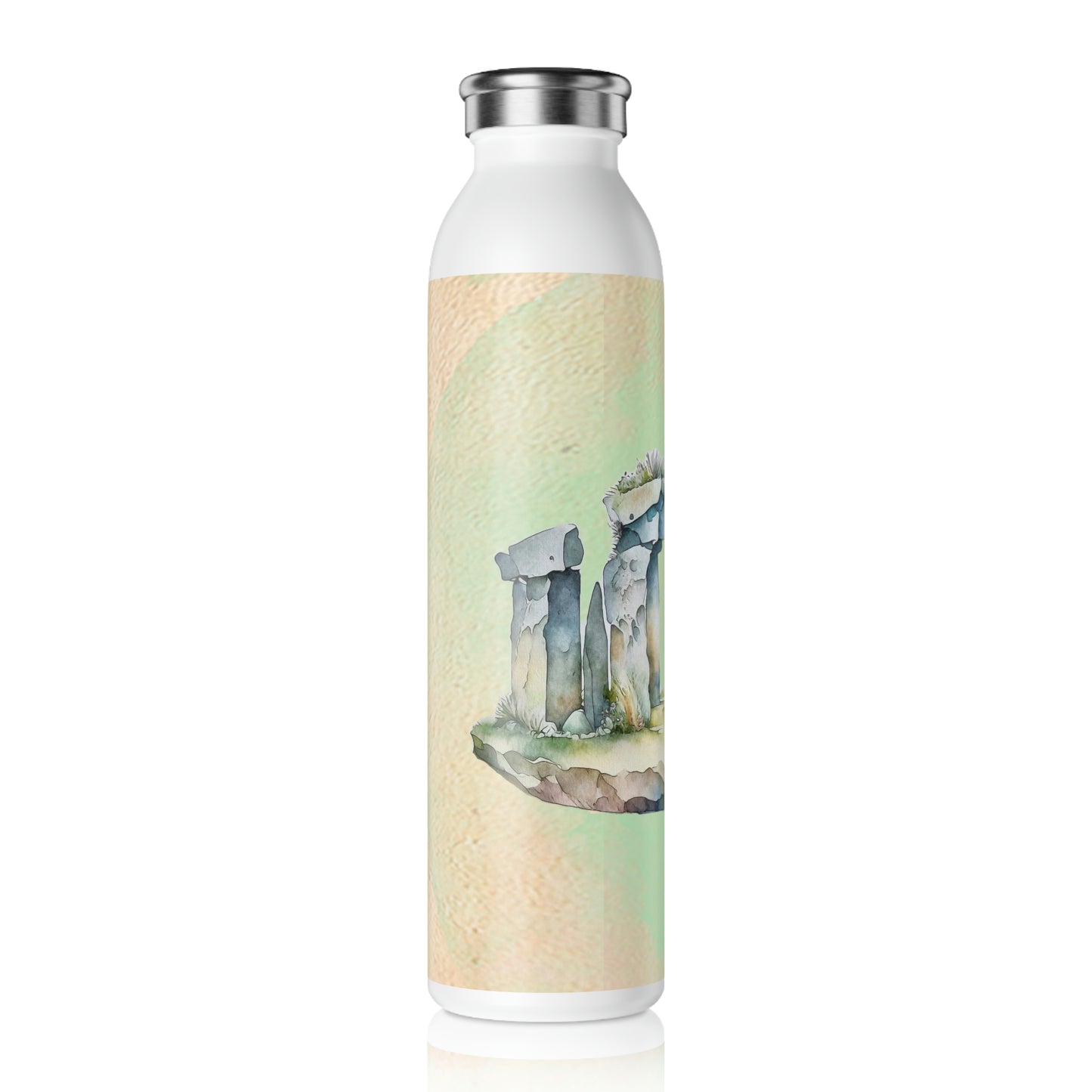 Standing Stones Spring Watercolor Slim Water Bottle