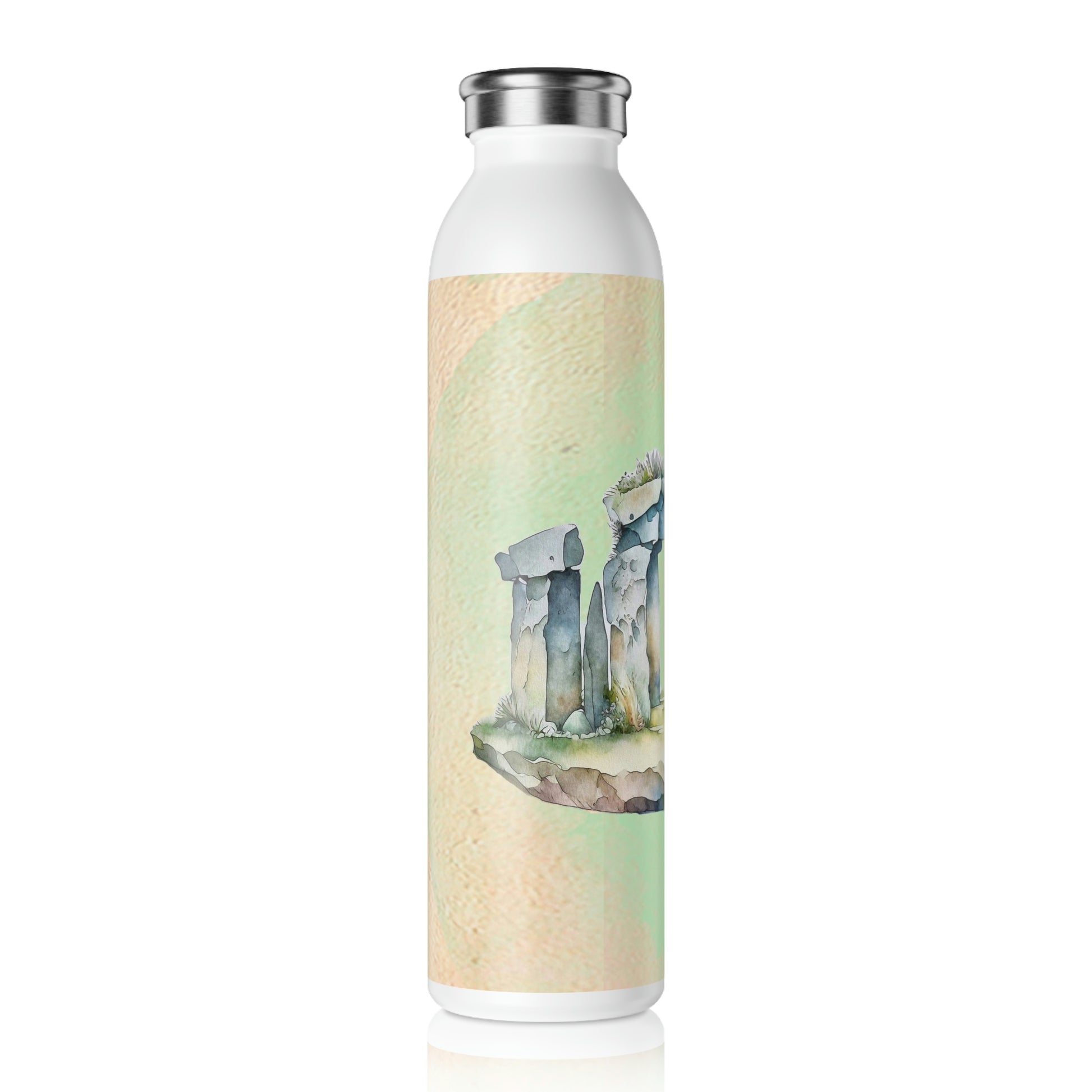 Standing Stones Spring Watercolor Slim Water Bottle
