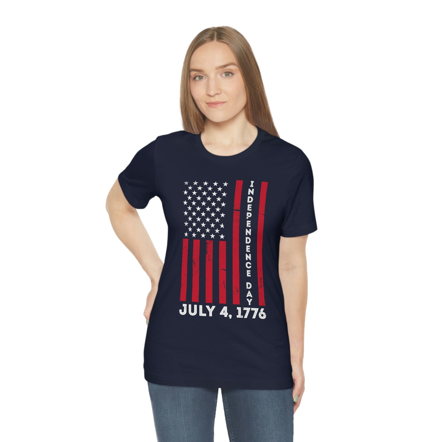 Independence Day Flag July 4th 1776 Unisex Jersey Short Sleeve Tee
