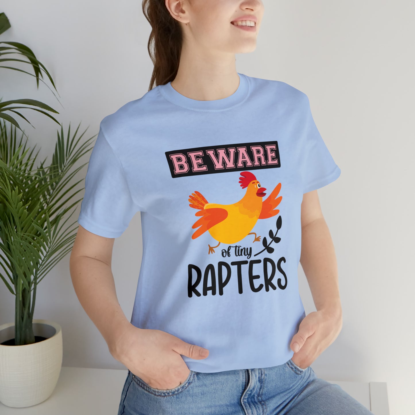 Beware of Tiny Raptors Short Sleeve Chicken T-shirt