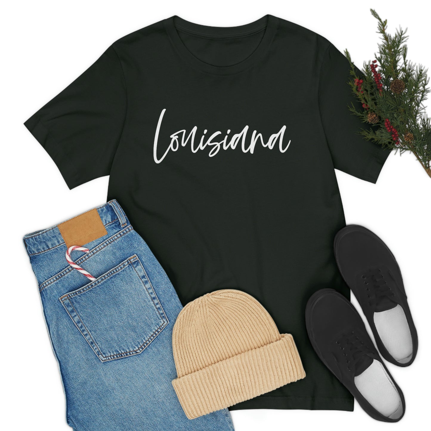 Louisiana White Script Short Sleeve T-shirt