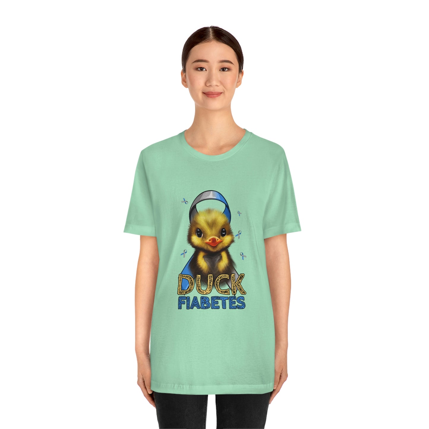 Duck Fiabetes Diabetes Awareness Print Unisex Jersey Short Sleeve Tee