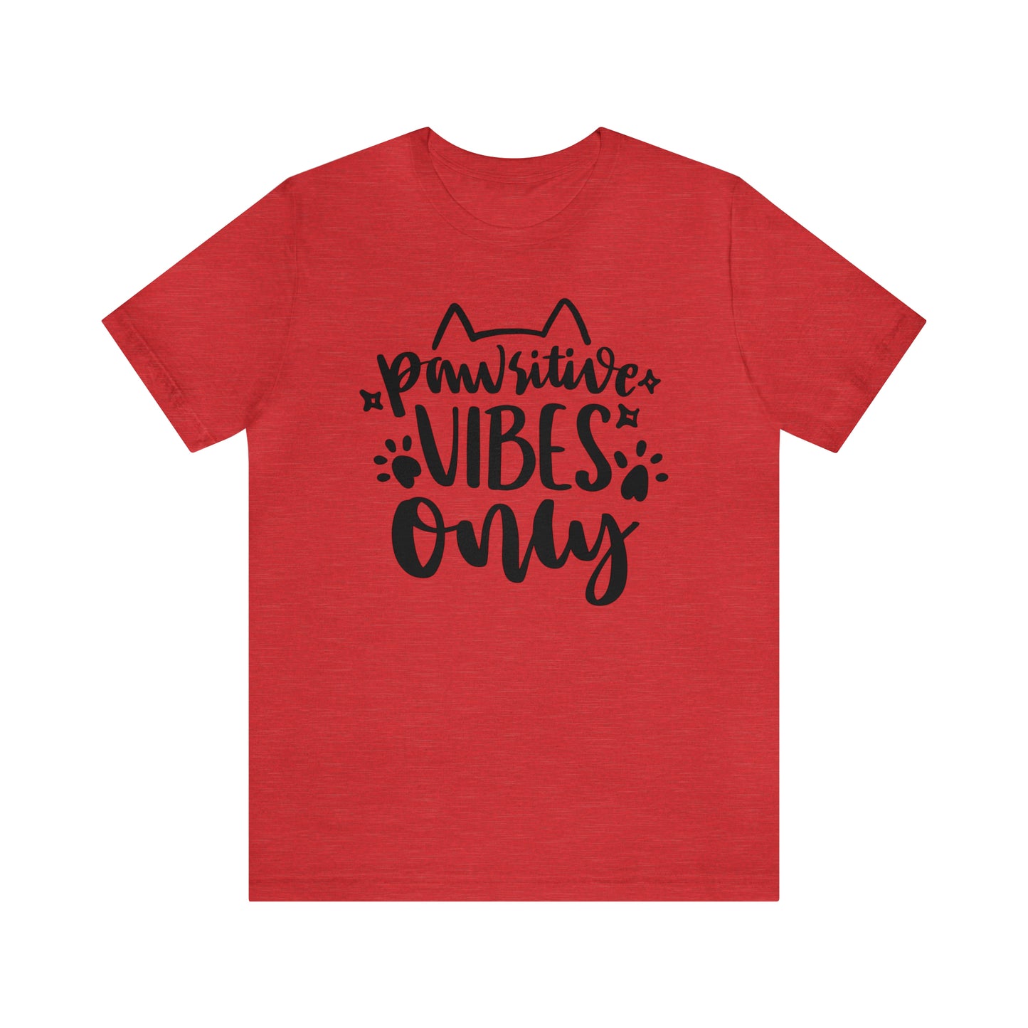 Pawsitive Vibes Only Cat Short Sleeve T-shirt