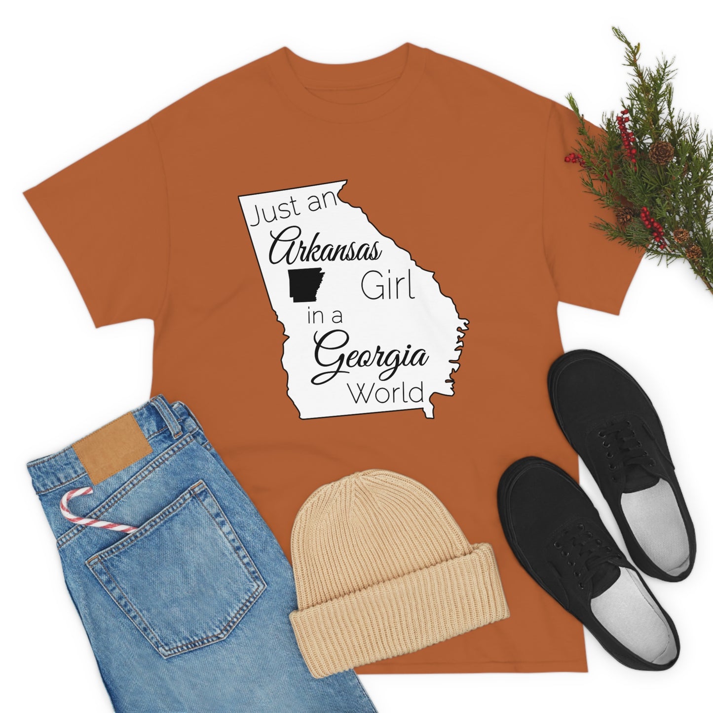 Just an Arkansas Girl in a Georgia World Unisex Heavy Cotton Tee