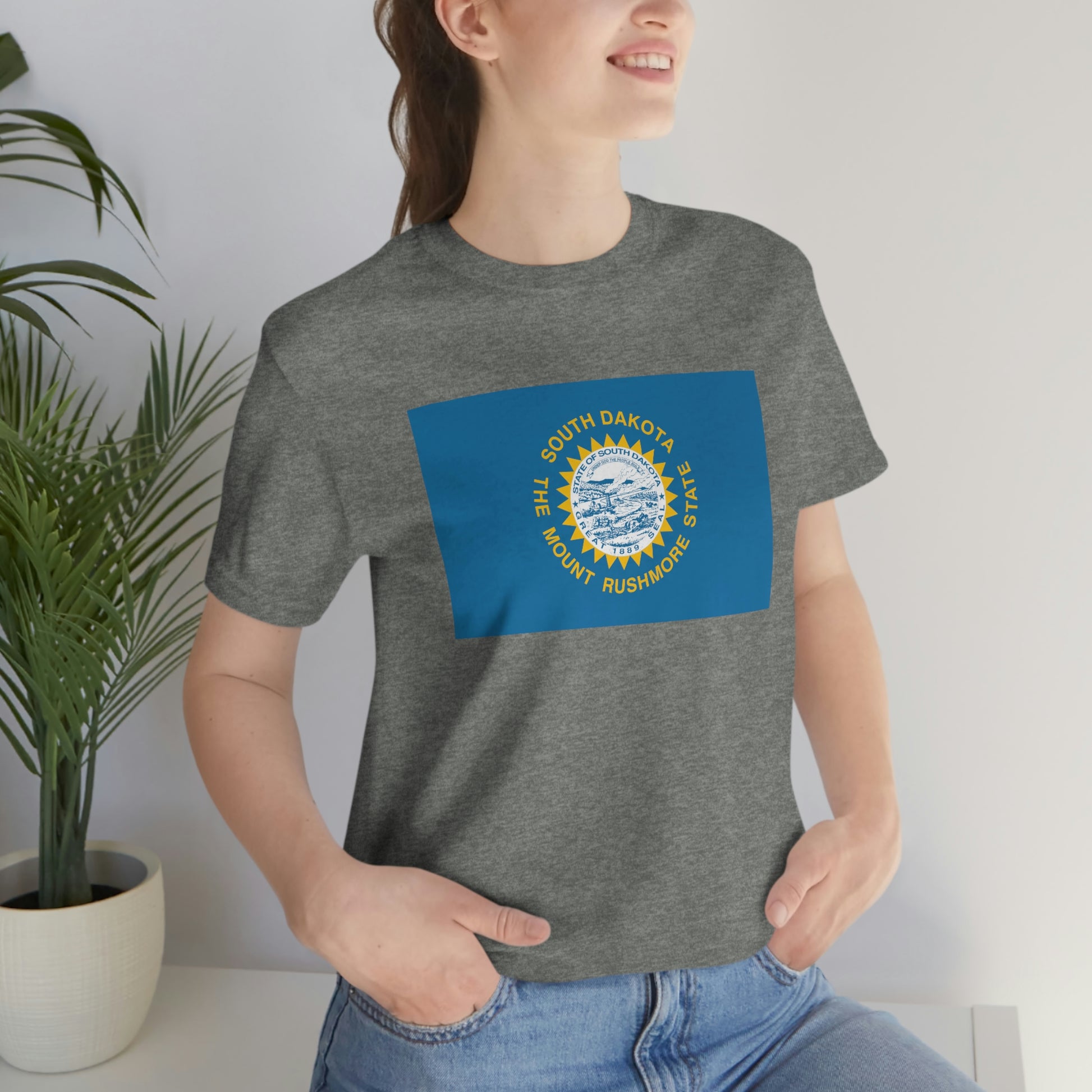 South Dakota Flag Unisex Jersey Short Sleeve Tee Tshirt T-shirt