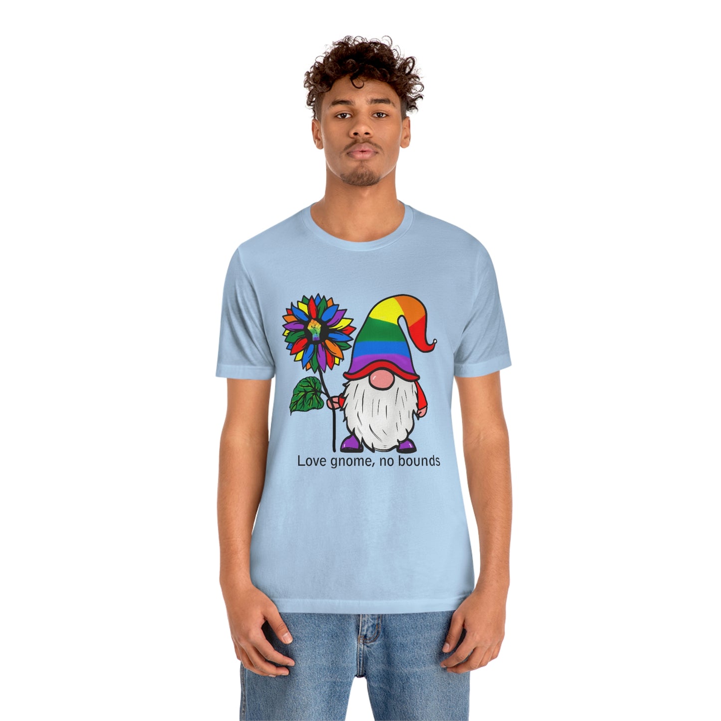 Love Gnomes No Bounds LGBTQIA Print Unisex Jersey Short Sleeve Tee