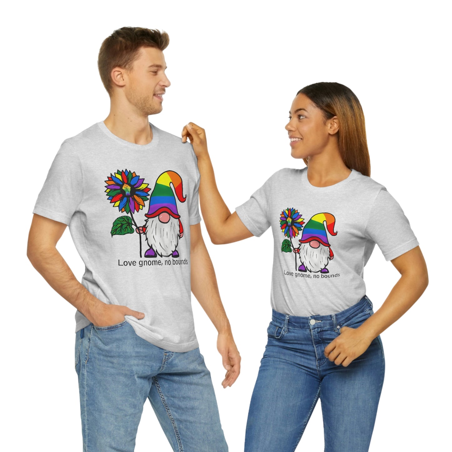 Love Gnomes No Bounds LGBTQIA Print Unisex Jersey Short Sleeve Tee