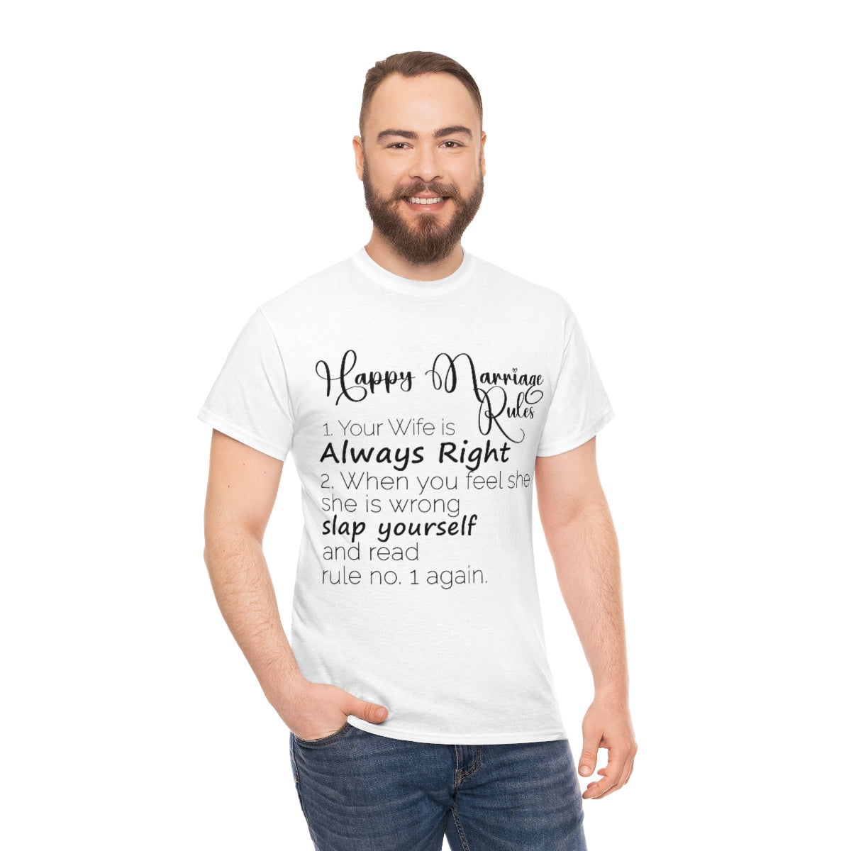 Happy Marriage Rules Unisex Heavy Cotton Tee