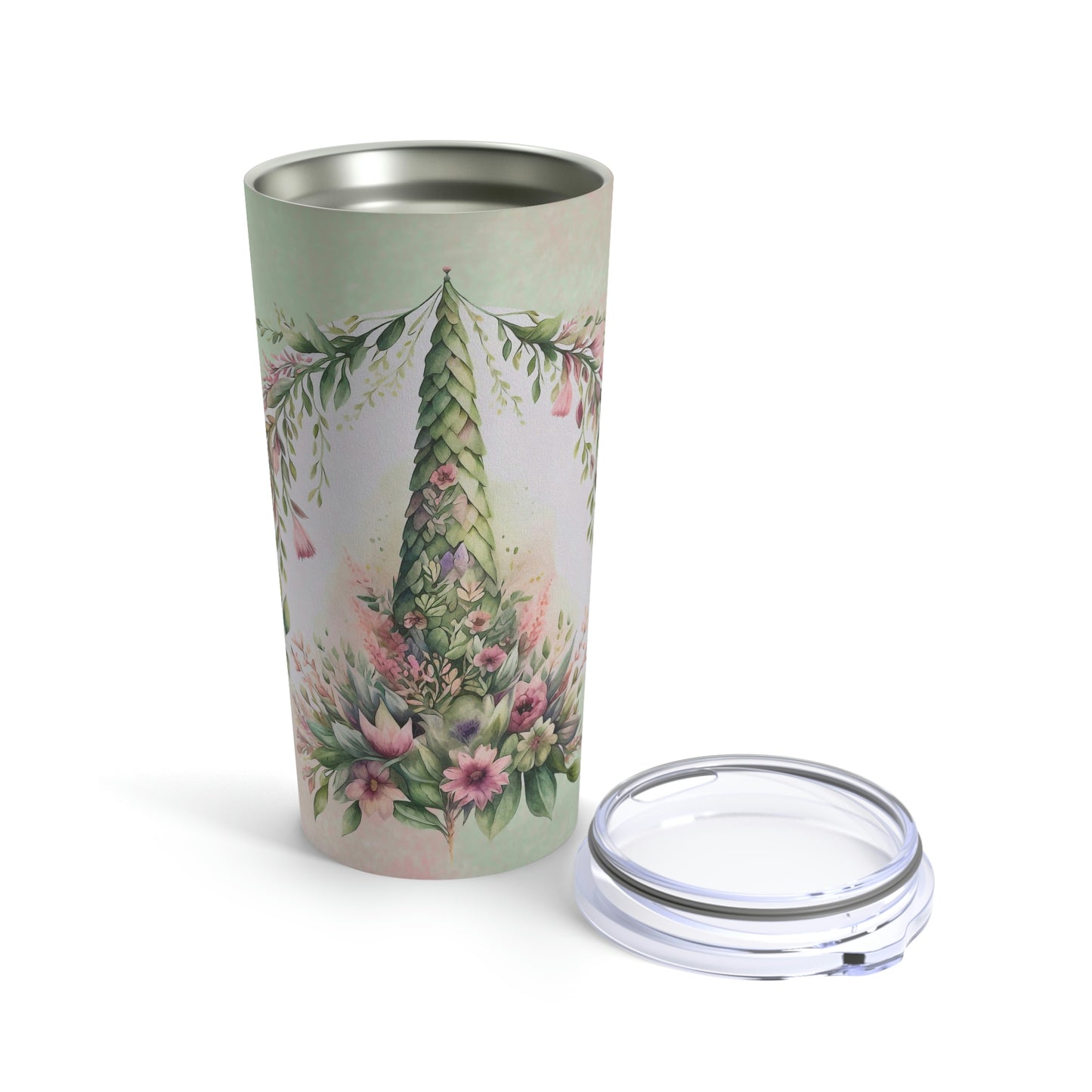 Spring Topiary Watercolor Tumbler 20oz