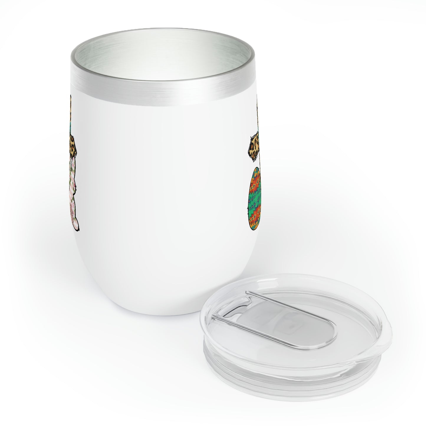 Easter Cross Egg Bunny Chill Wine Tumbler