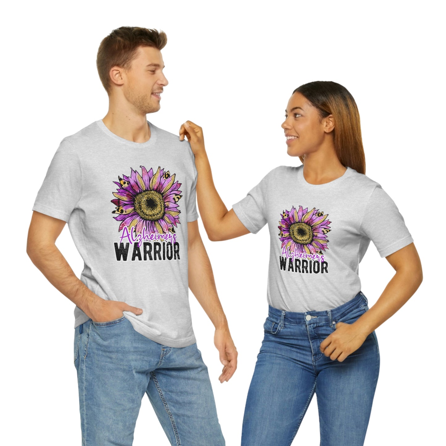 Alzheimer's Warrior Print Unisex Jersey Short Sleeve Tee