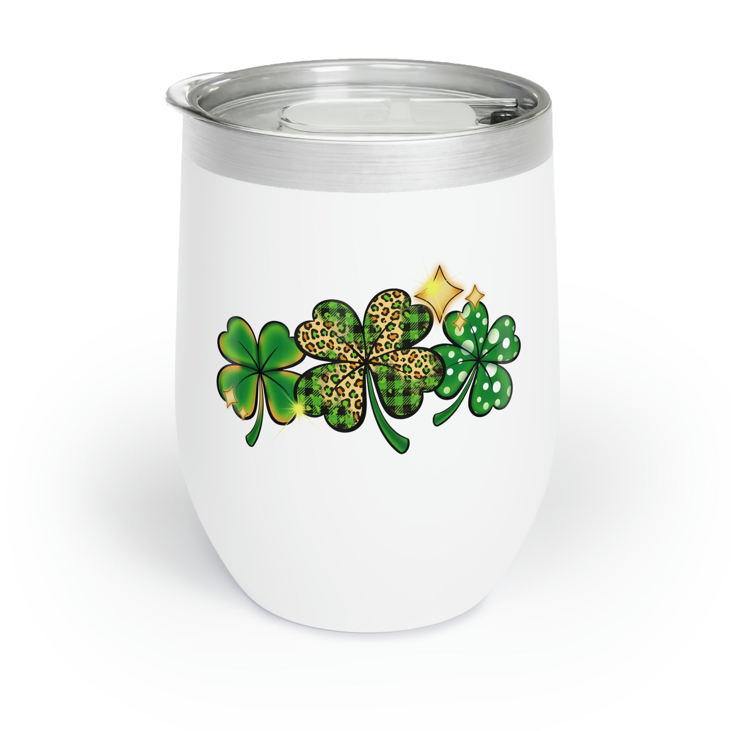Triple Shamrock St. Patrick's Day Chill Wine Tumbler