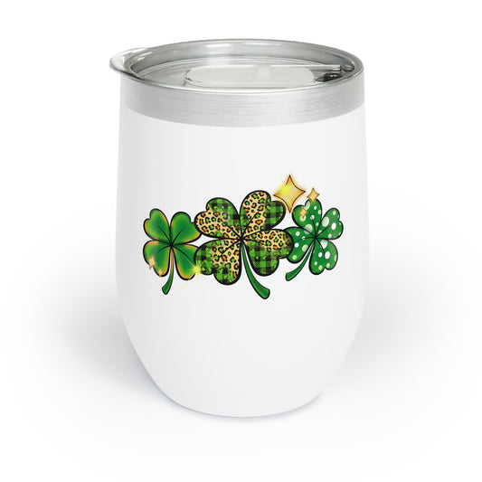Triple Shamrock St. Patrick's Day Chill Wine Tumbler