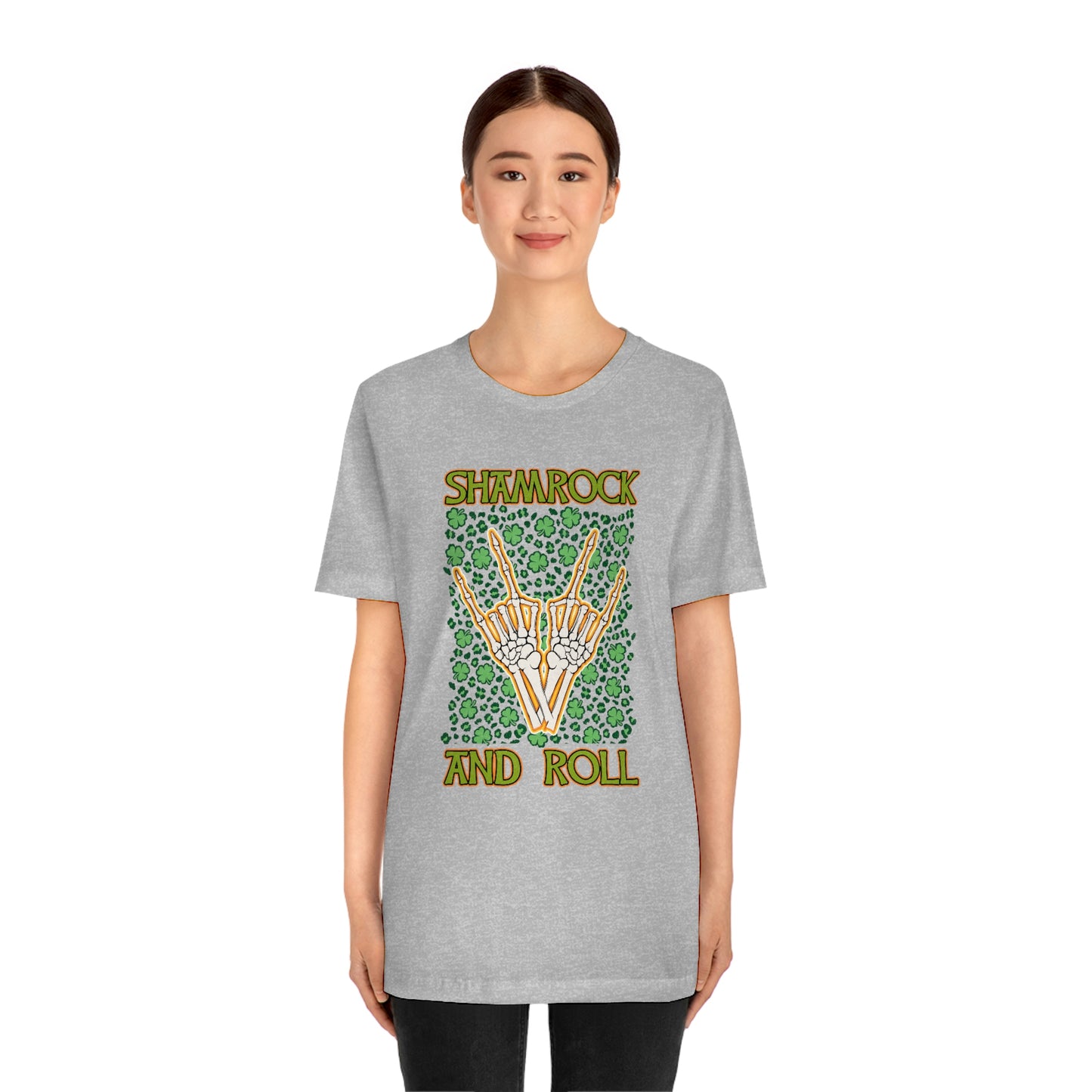 Shamrock and Roll St. Patrick's Day Unisex Jersey Short Sleeve Tee