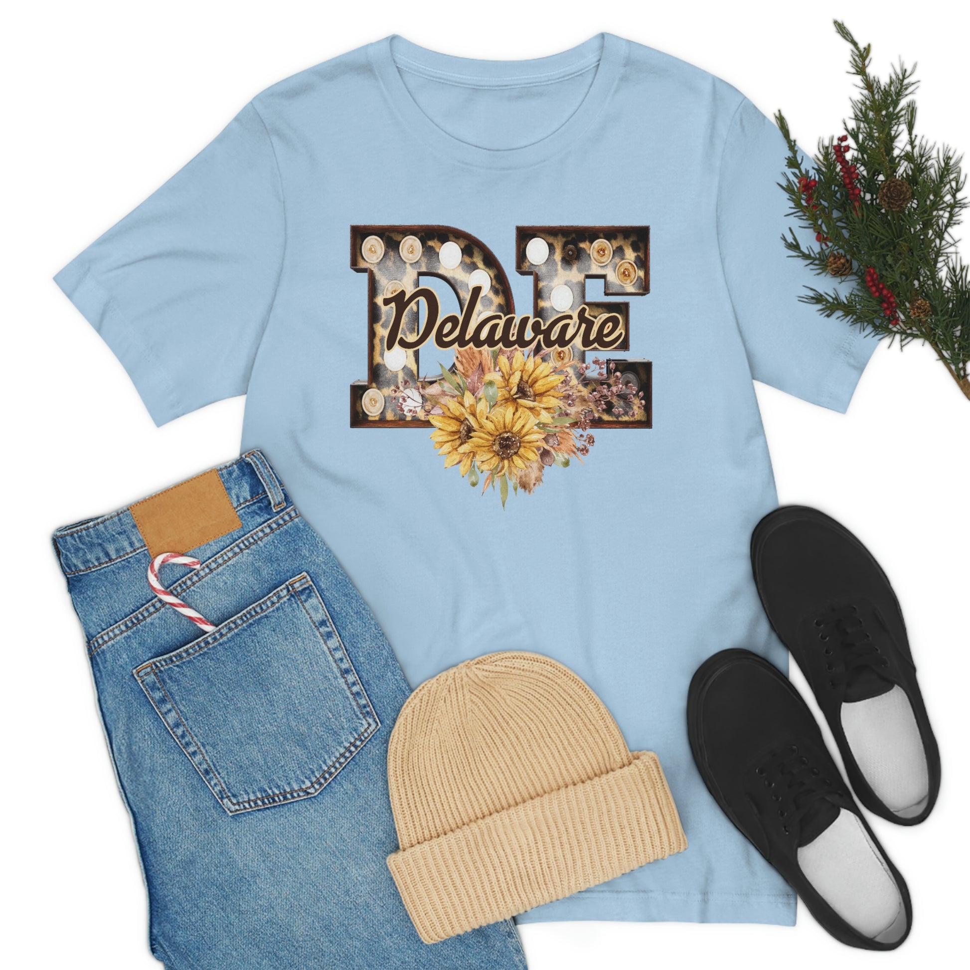 Delaware with Sunflowers Short Sleeve  T-shirt