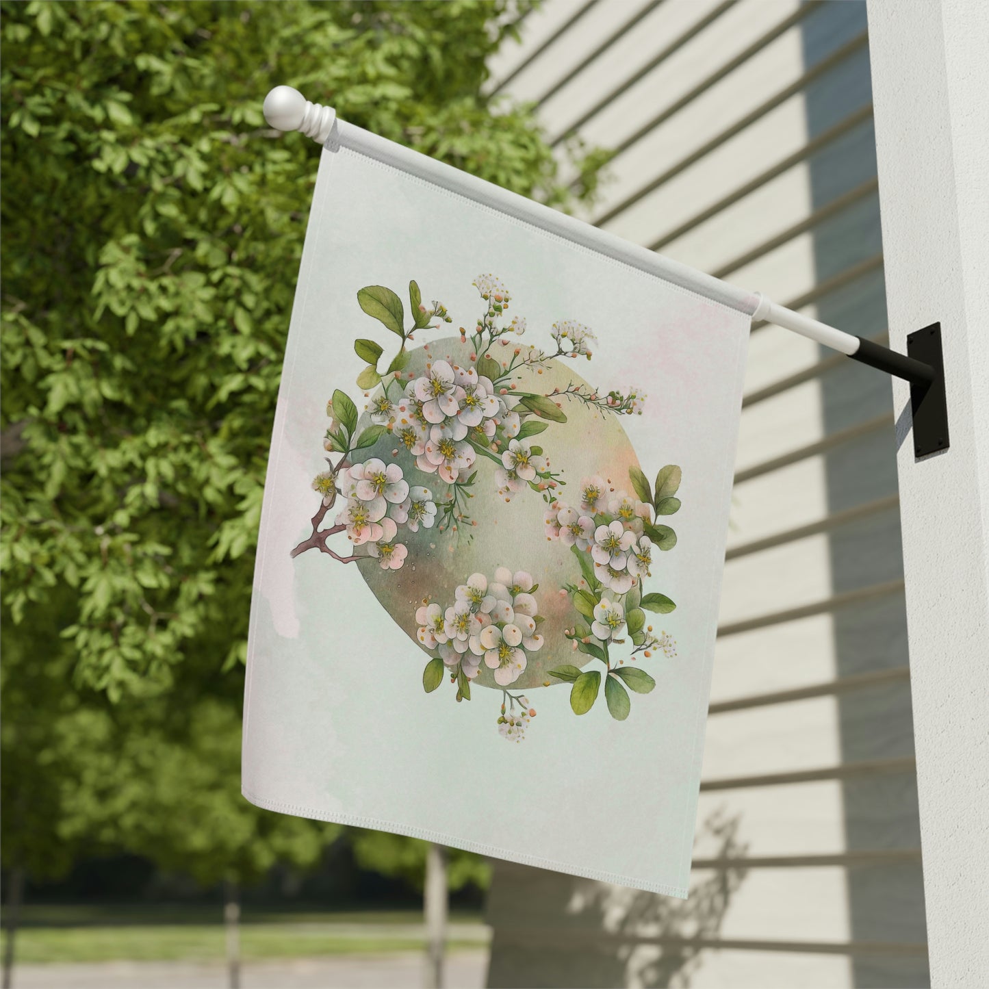 Spring Flower Watercolor Garden & House Banner