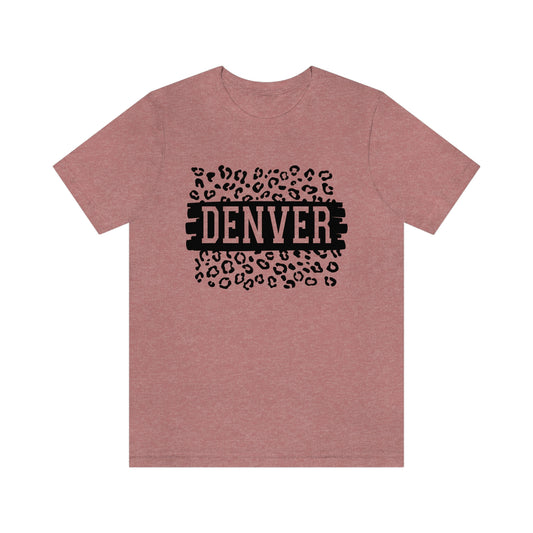 Denver Leopard Print Unisex Jersey Short Sleeve Tee Tshirt T-shirt