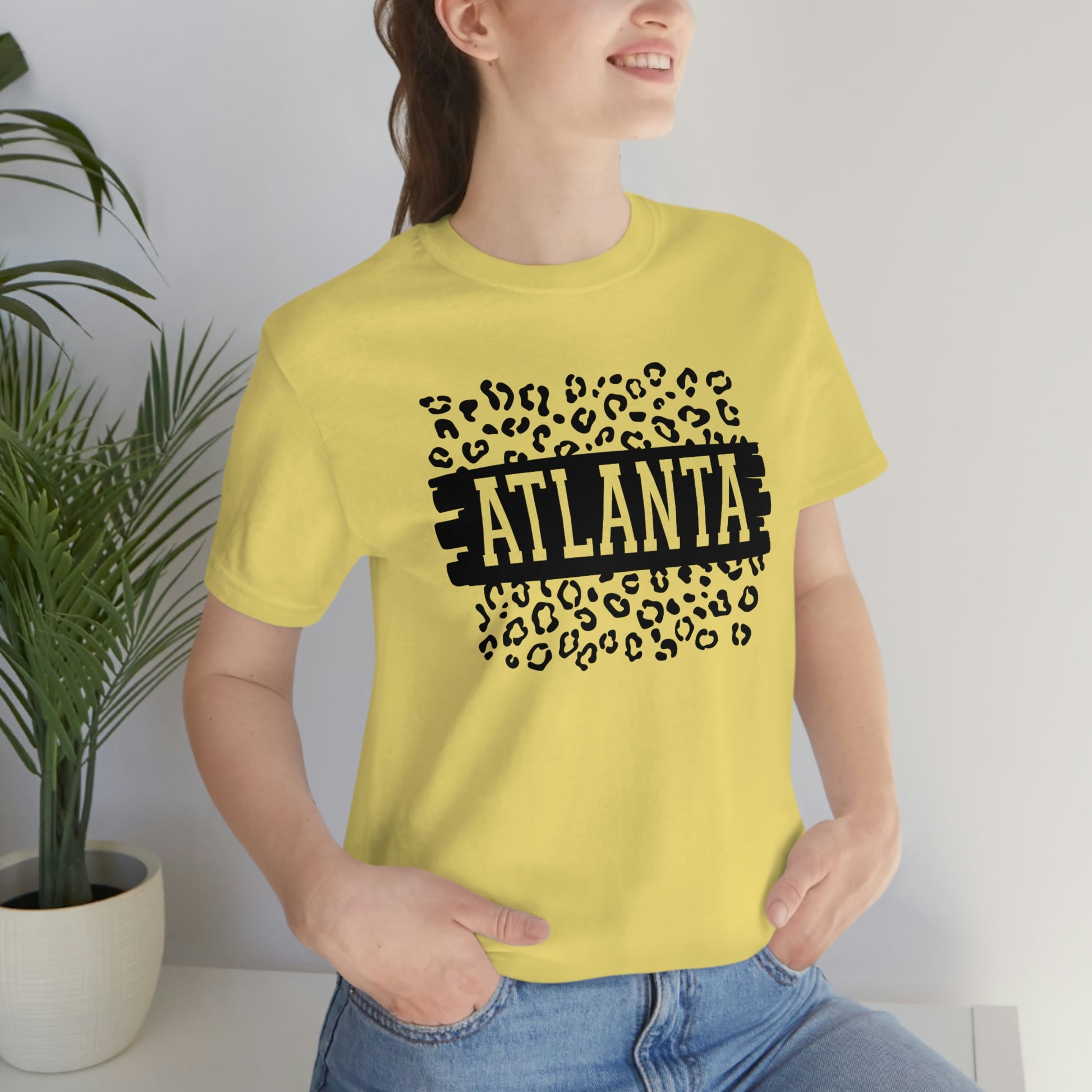 Atlanta Georgia Leopard Print Short Sleeve T-shirt