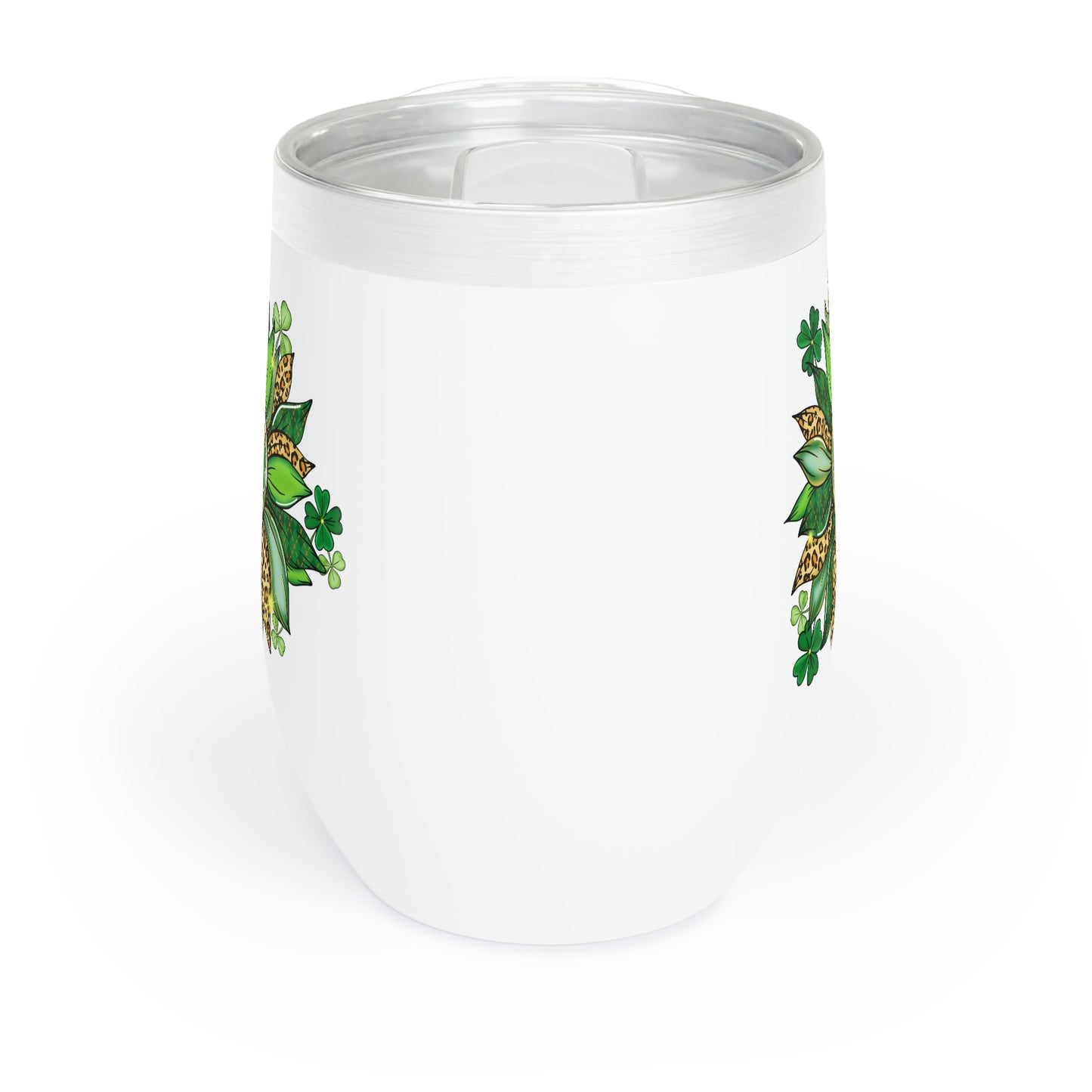 Shamrock Flower St. Patrick's Day Chill Wine Tumbler